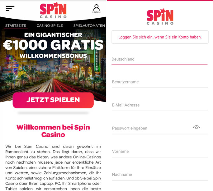 spincasino screenshot